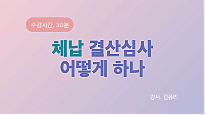 체납 결산심사 어떻게 하나