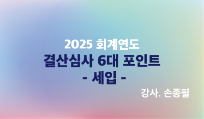 2025 회계연도 결산 : 결산심사 6대 포인트(세입)