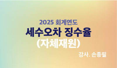 2025 회계연도 결산 : 세수오차 징수율(자체재원)